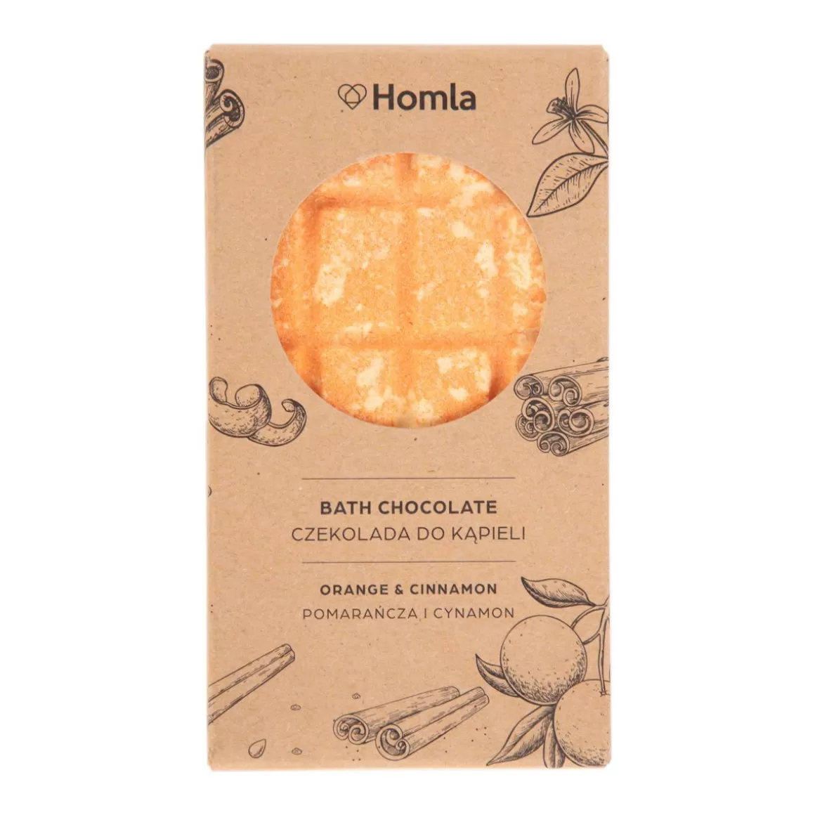 HOMLA Czekolada Musujaca Bath Chocolate Orange & Cinnamon Pomarancza I Cynamon