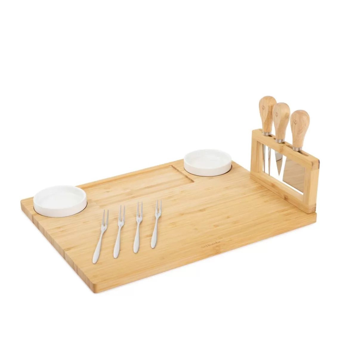 HOMLA Deska Rumi Do Serwowania Z Miseczkami I Widelczykami 37X28 Cm