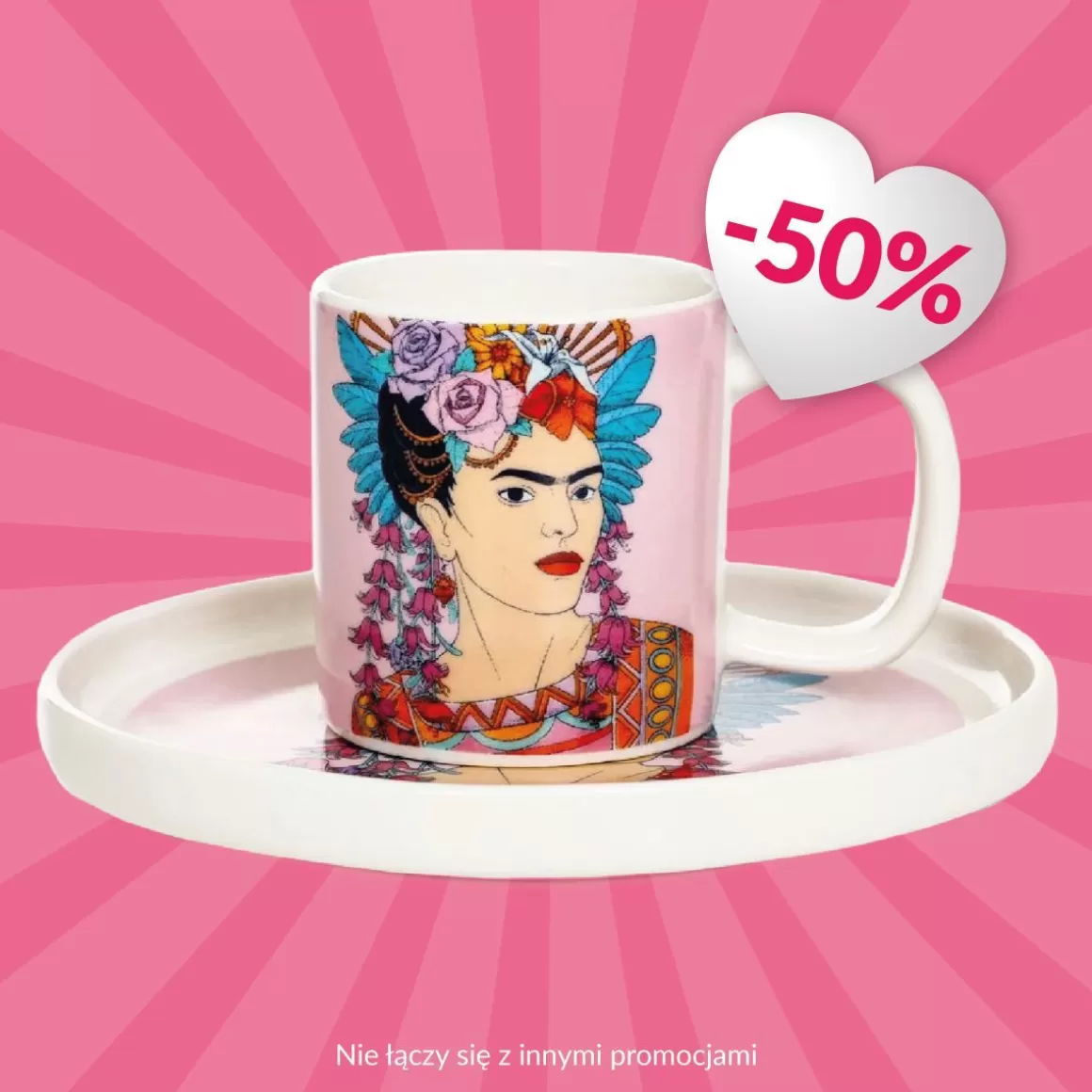 HOMLA Filizanka Frida Kahlo Do Espresso Ze Spodkiem Fioletowa 0,08 L