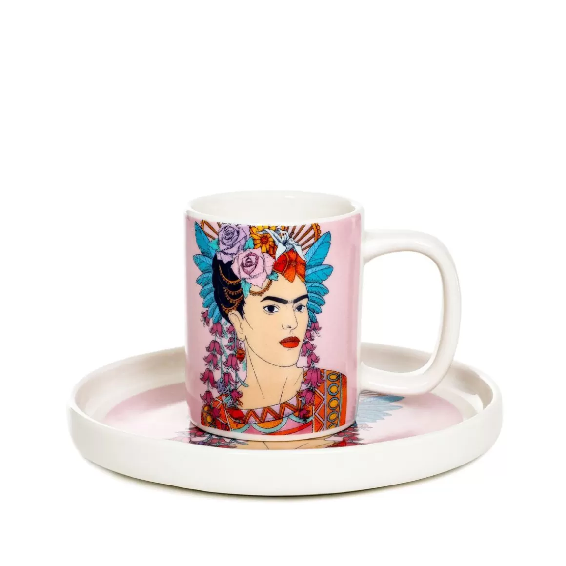 HOMLA Filizanka Frida Kahlo Do Espresso Ze Spodkiem Fioletowa 0,08 L