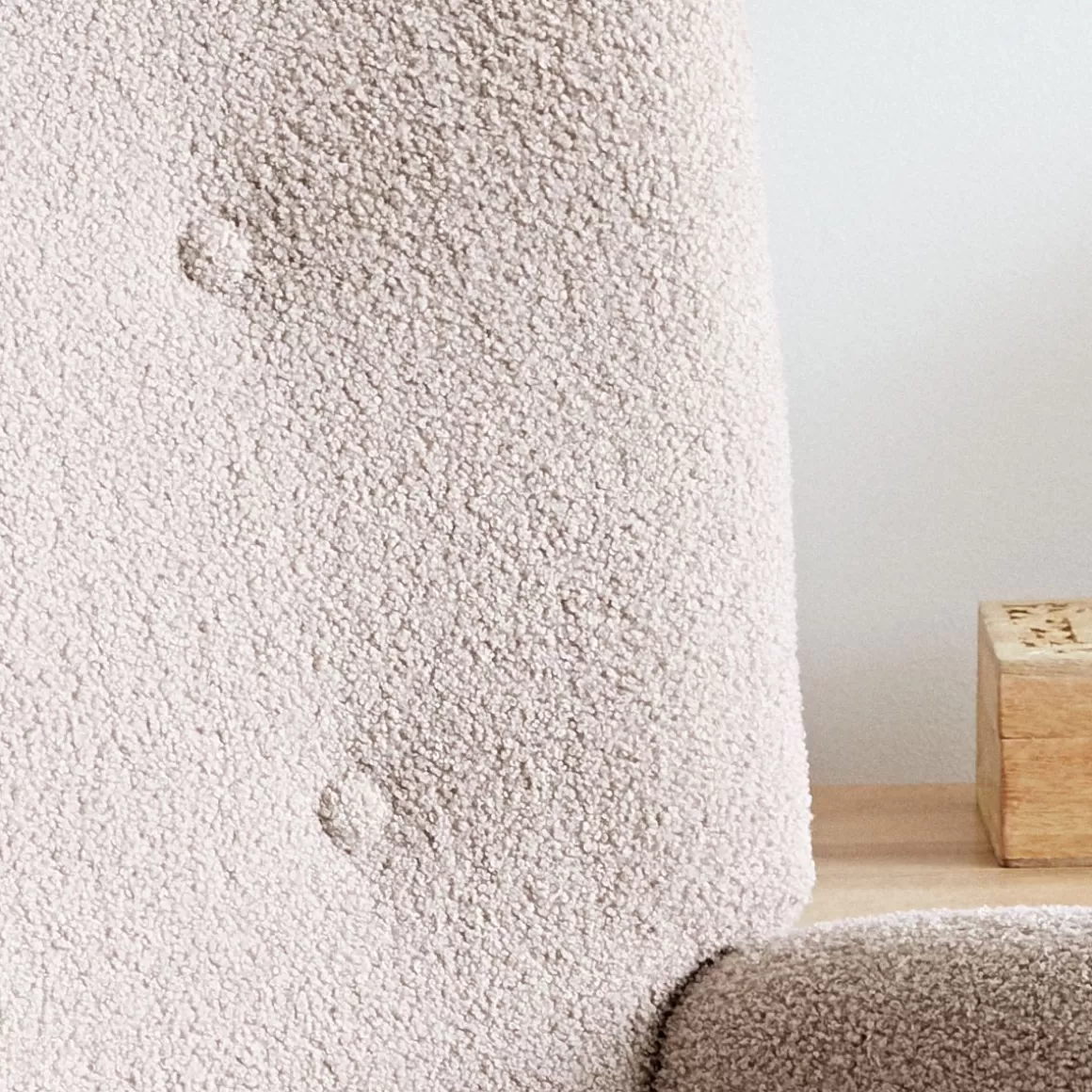 HOMLA Fotel Moss Teddy Boucle Bujany Bezowy W Tkaninie Teddy Boucle 72X73X92 Cm