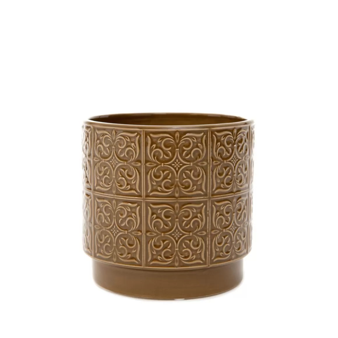 HOMLA Oslonka Na Doniczke Marali W Orientalny Wzor Brazowa 13,5X13 Cm
