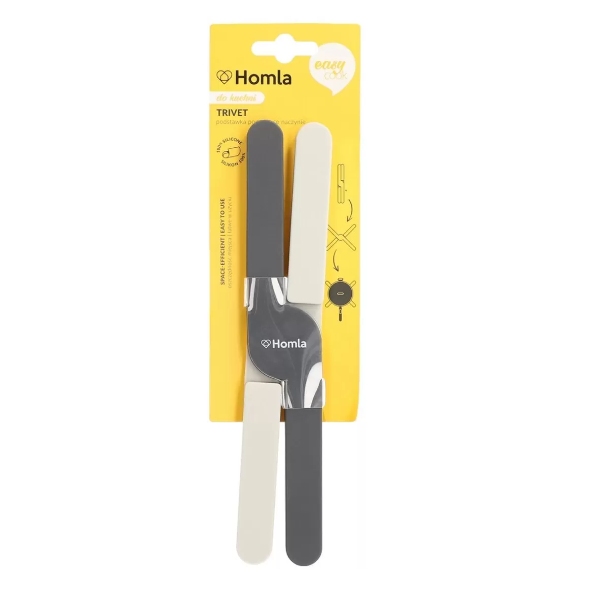 HOMLA Podstawka Easy Cook Pod Gorace Naczyńie Skladana Szara 20X3 Cm