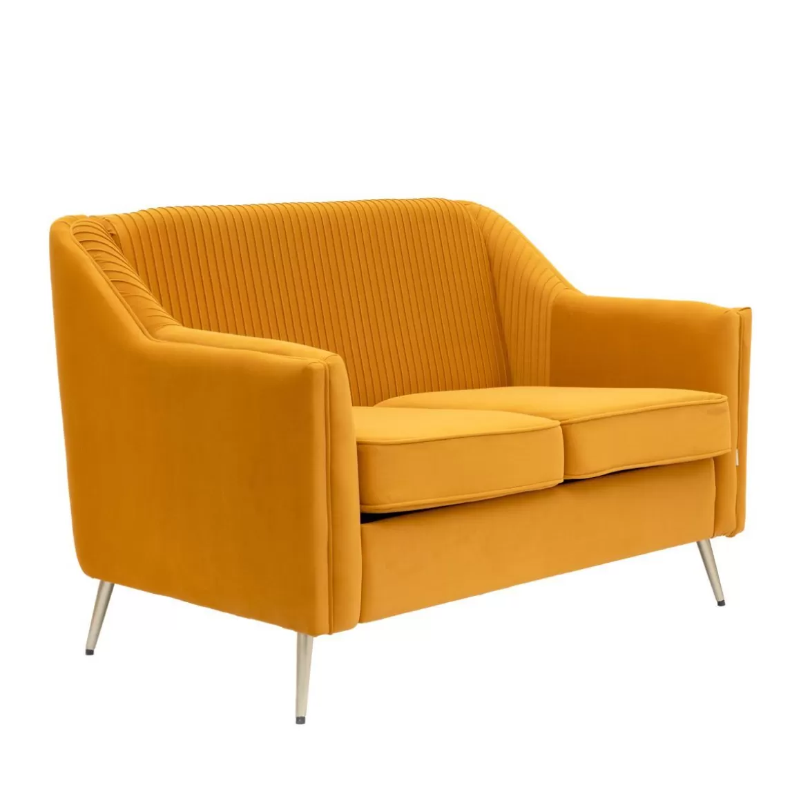 HOMLA Sofa Avant Sofa 2-Osobowa, Welurowa Musztardowa 127X82X81.5 Cm