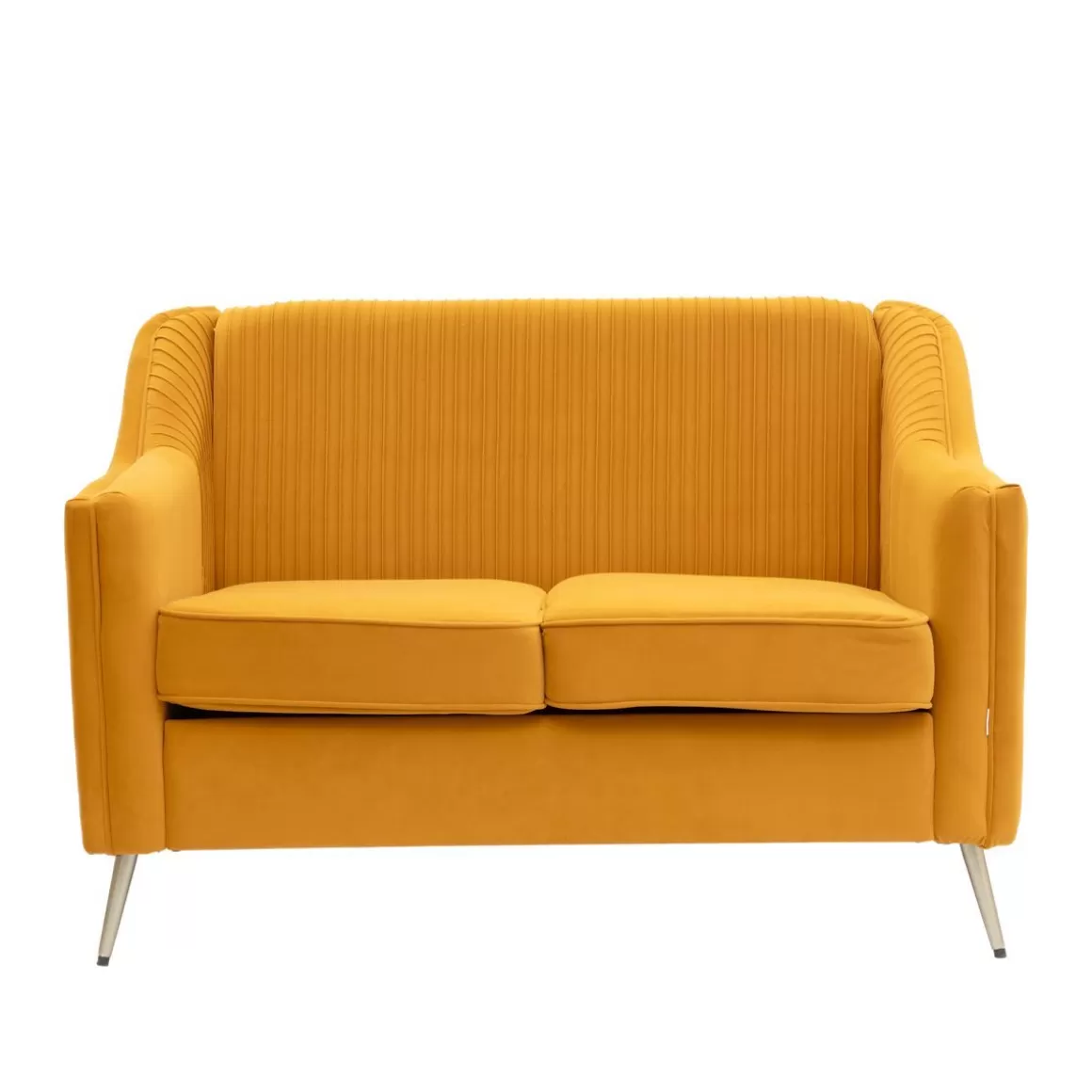 HOMLA Sofa Avant Sofa 2-Osobowa, Welurowa Musztardowa 127X82X81.5 Cm