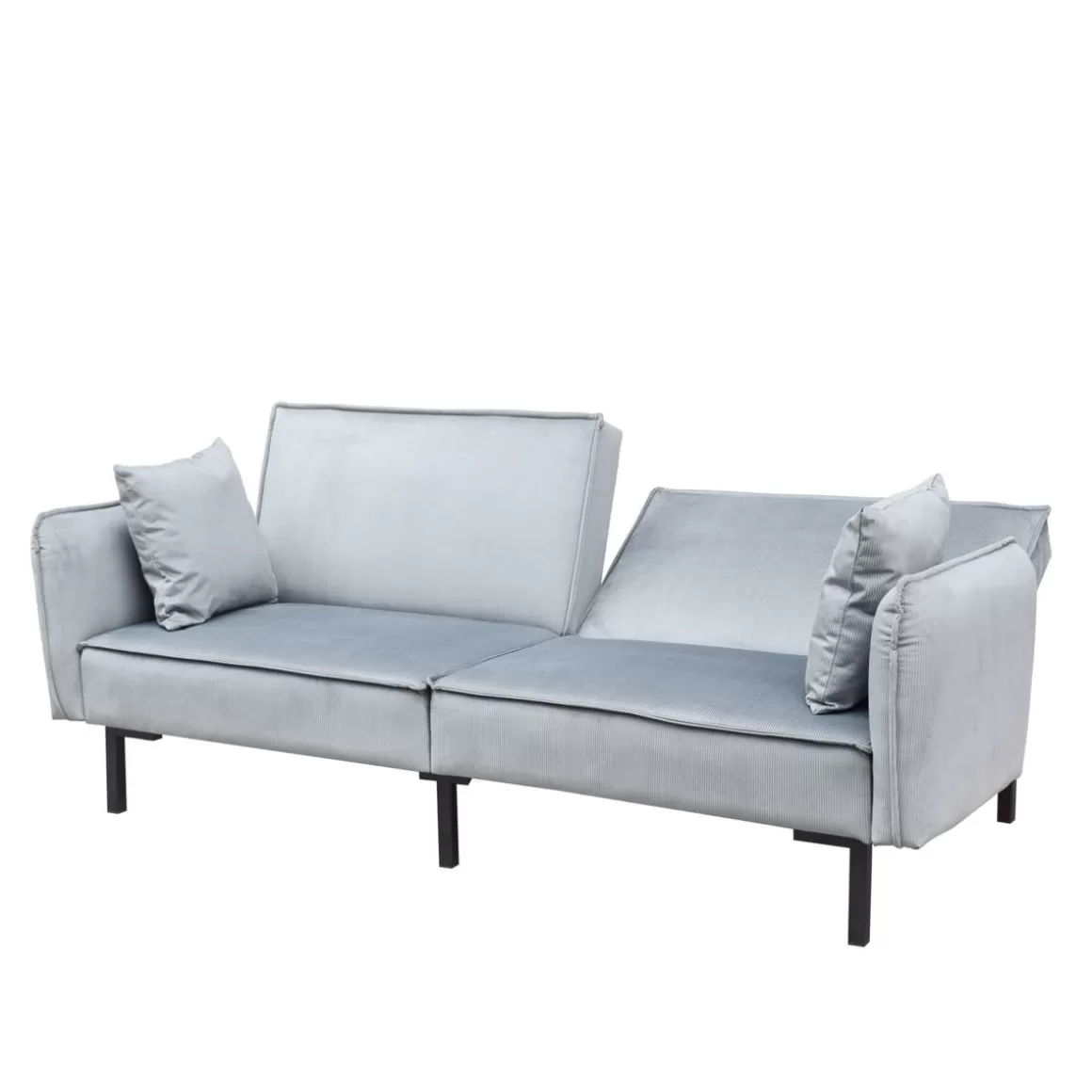 HOMLA Sofa Canto 3-Osobowa, Z Funkcja Spania, Welurowa Szara 199X90X85 Cm