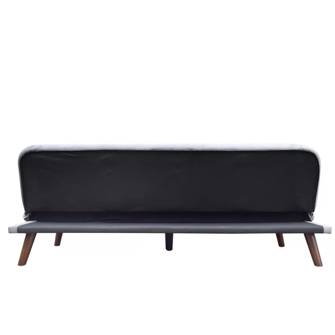 HOMLA Sofa Rinko Sofa 3-Osobowa, Z Funkcja Spania, Welurowa Ciemnoszara 195X81X74 Cm