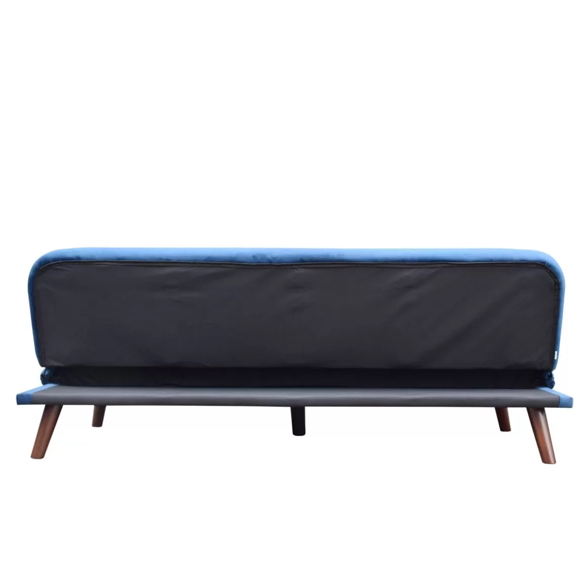 HOMLA Sofa Rinko Sofa 3-Osobowa, Z Funkcja Spania, Welurowa Granatowa 195X81X74 Cm