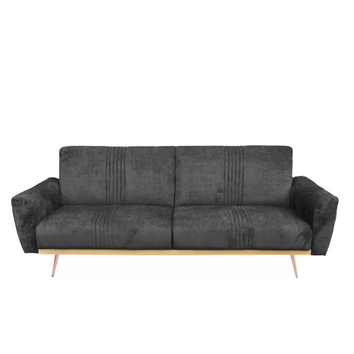 HOMLA Sofa Samtige 3-Osobowa, Z Funkcja Spania, Czarna 212X84X86.5 Cm