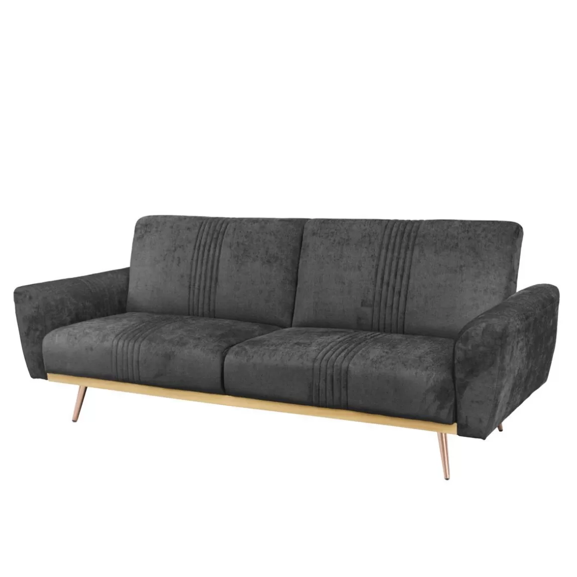 HOMLA Sofa Samtige 3-Osobowa, Z Funkcja Spania, Czarna 212X84X86.5 Cm